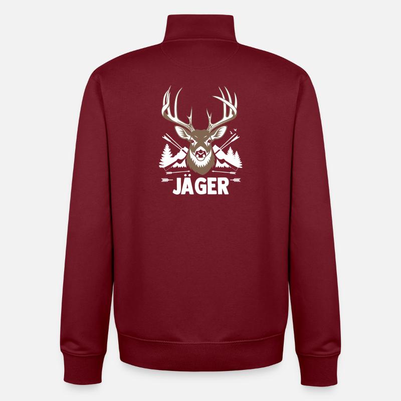 Chasse Chasse Chasseurs Chasseurs - Sweat zippé unisexe en coton bio Stanley/Stella - bordeaux