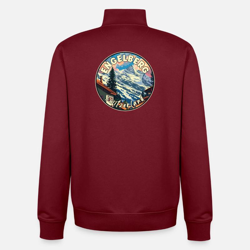 Experience Alpine Engelberg in Switzerland - Unisex Organic Zip Sweatshirt by Stanley/Stella - burgundy