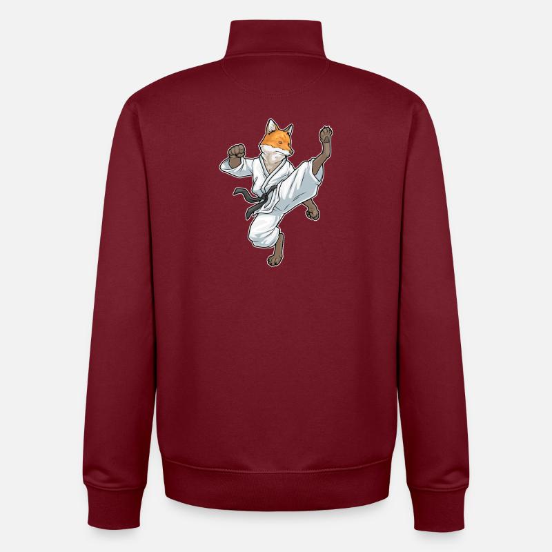 Fuchs Karate Kampfsport - Unisex Organic Zip Sweatshirt von Stanley/Stella - Burgunderrot