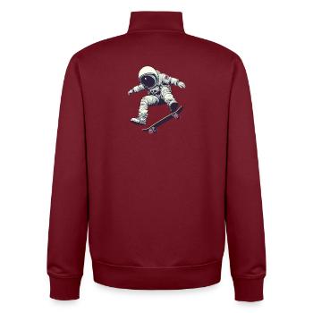 Schlittschuhlaufen im Weltraum - Unisex Organic Zip Sweatshirt von Stanley/Stella - Burgunderrot - Hinten - AI Model Male 185 dark (185cm)