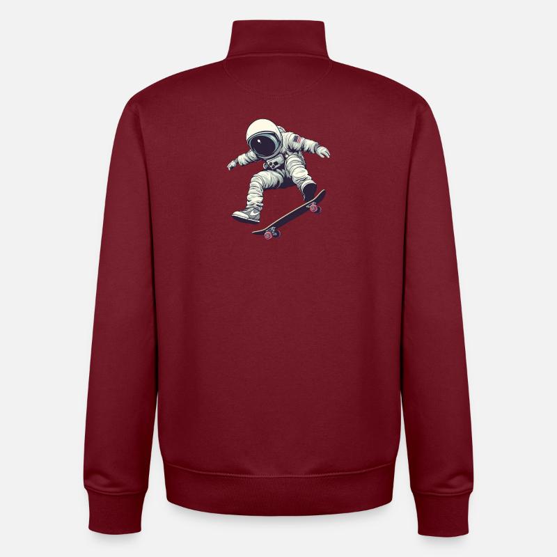 Skating in Space  - Sweat zippé unisexe en coton bio Stanley/Stella - bordeaux