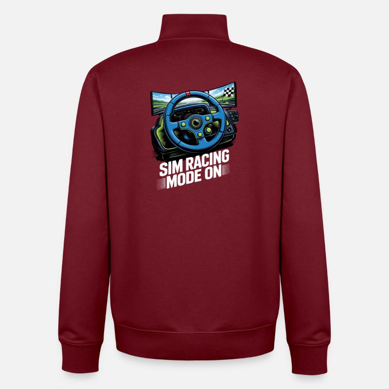 Mod de simulation de course - Sweat zippé unisexe en coton bio Stanley/Stella - bordeaux
