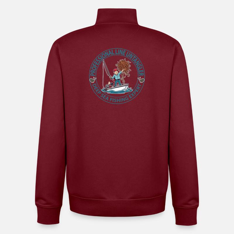 Logo de l’expert en pêche en haute mer - Sweat zippé unisexe en coton bio Stanley/Stella - bordeaux