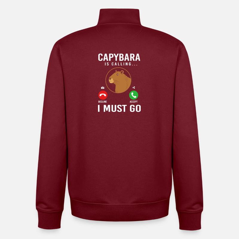 Capybara Capibara - Sweat zippé unisexe en coton bio Stanley/Stella - bordeaux