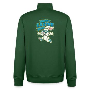 Easter Bruh Bunny Sunglasses - Unisex Organic Zip Sweatshirt von Stanley/Stella - Flaschengrün - Hinten - AI Model Male 185 dark (185cm)