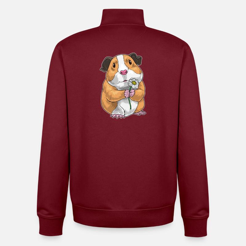 Marguerite cochon d’Inde - Sweat zippé unisexe en coton bio Stanley/Stella - bordeaux