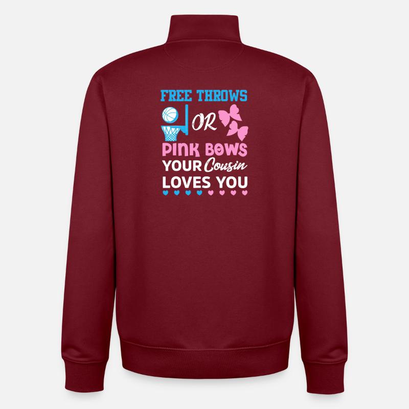 Cousin Love Hoop et Arcs - Sweat zippé unisexe en coton bio Stanley/Stella - bordeaux