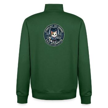 Kitty Captain Kittenpryse - Unisex Organic Zip Sweatshirt by Stanley/Stella - bottle green - Back - AI Model Male 185 dark (185cm)