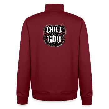 Child of God - Unisex Organic Zip Sweatshirt von Stanley/Stella - Burgunderrot - Hinten - AI Model Male 185 dark (185cm)