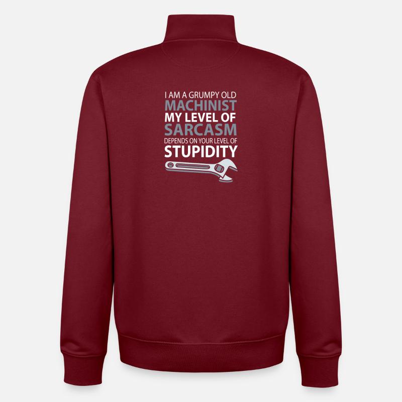 Locksmith Mechanic Mechanical Engineering CNC - Unisex Organic Zip Sweatshirt by Stanley/Stella - burgundy
