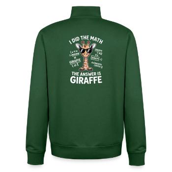 Don drôle de maths Dictons, Girafe - Sweat zippé unisexe en coton bio Stanley/Stella - vert bouteille - Dos - AI Model Male 185 dark (185cm)