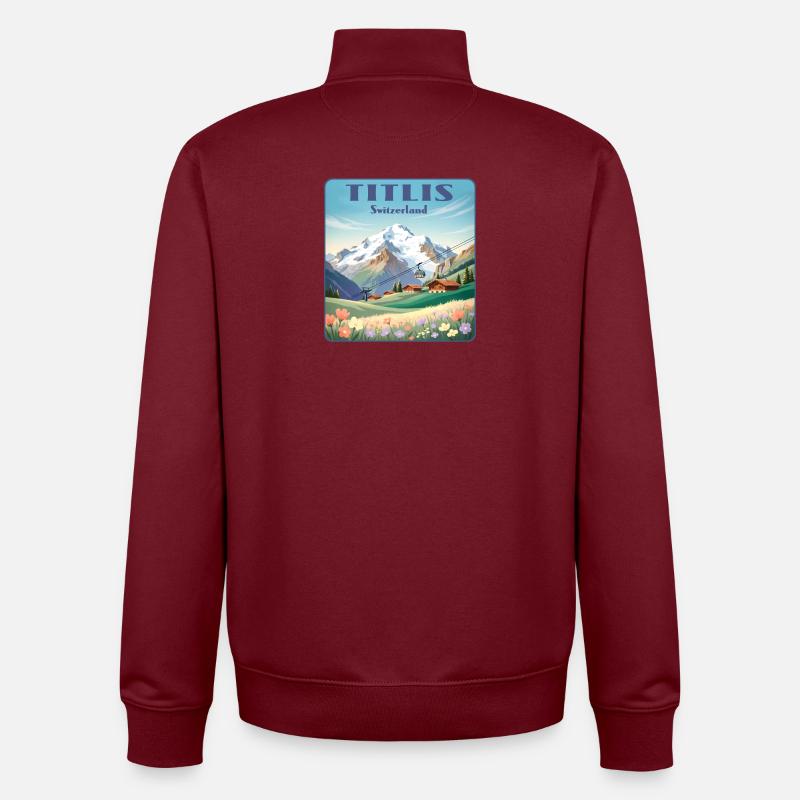 Titlis - Unisex Organic Zip Sweatshirt von Stanley/Stella - Burgunderrot