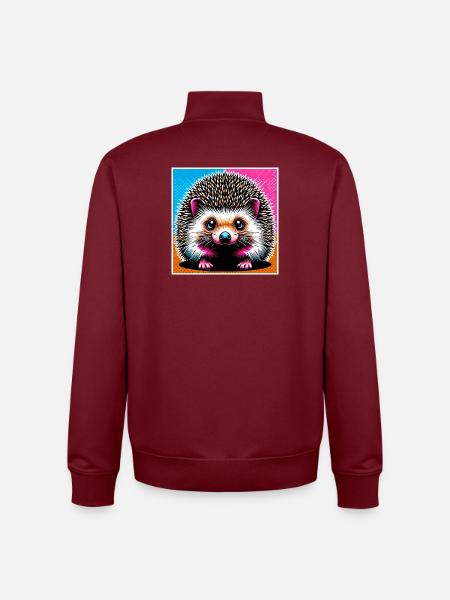 hérisson - Sweat zippé unisexe en coton bio Stanley/Stella - bordeaux