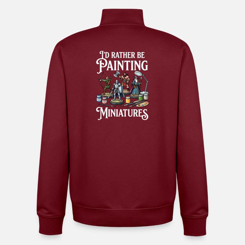 Je préfère peindre des miniatures - Sweat zippé unisexe en coton bio Stanley/Stella - bordeaux
