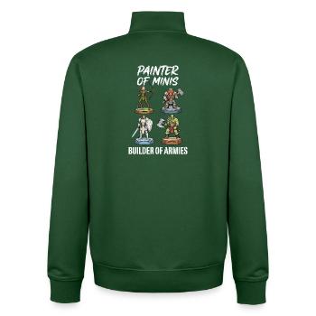 Painter of Minis: Builder of Armies - Unisex Organic Zip Sweatshirt by Stanley/Stella - bottle green - Back - AI Model Male 185 dark (185cm)
