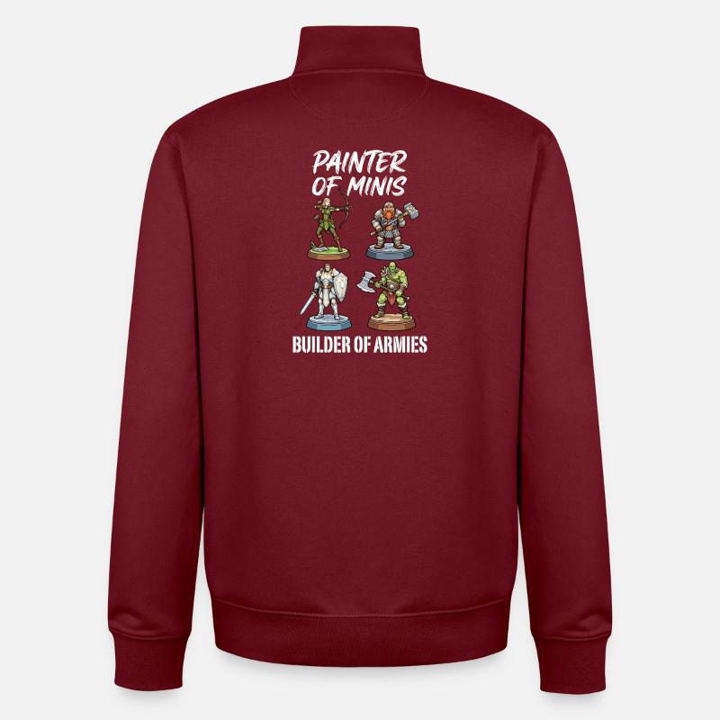 Peintre de Minis : Bâtisseur d’Armées - Sweat zippé unisexe en coton bio Stanley/Stella - bordeaux