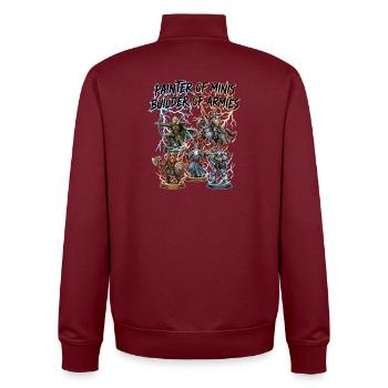 Artistes des Minis : Bâtisseurs des Armées - Sweat zippé unisexe en coton bio Stanley/Stella - bordeaux - Dos - AI Model Male 185 dark (185cm)