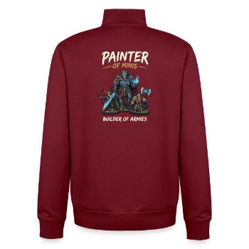 Maler der Minis Armeenbauer - Sweat zippé unisexe en coton bio Stanley/Stella - bordeaux - Dos - AI Model Male 185 dark (185cm)
