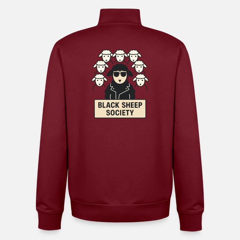 Société du Mouton Noir Rebelle Underground - Sweat zippé unisexe en coton bio Stanley/Stella - bordeaux