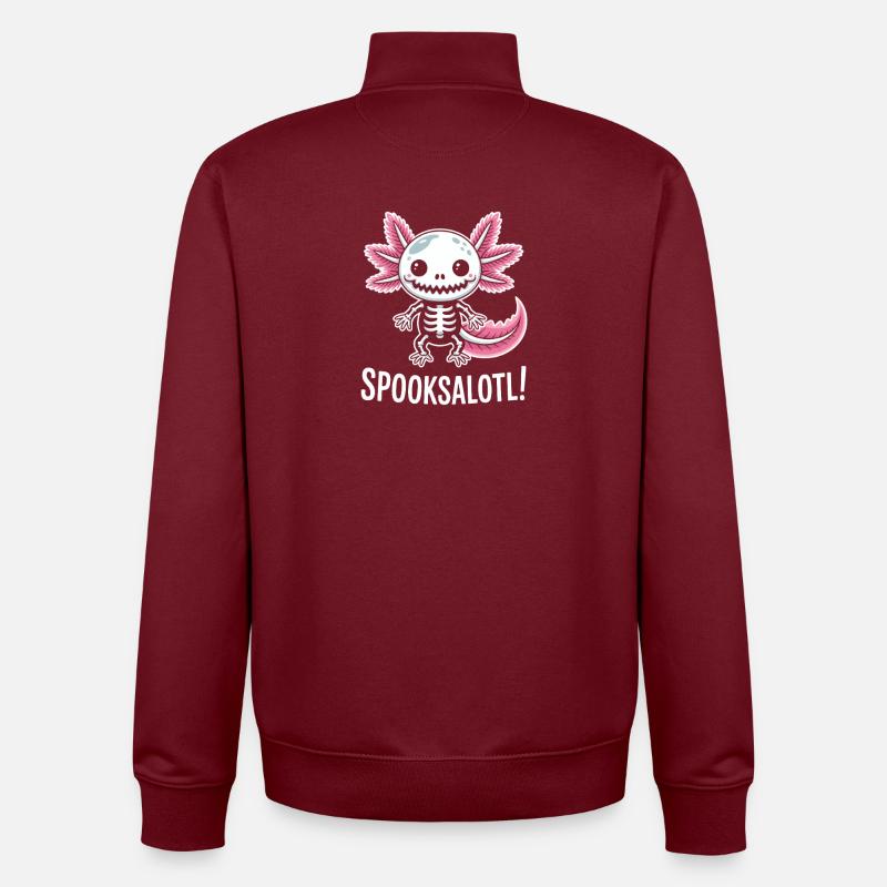Dragon Squelette de Spooksalot - Sweat zippé unisexe en coton bio Stanley/Stella - bordeaux