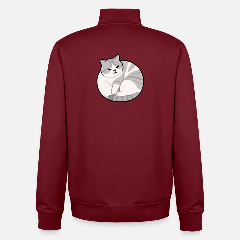 Détendez-vous du chat - Sweat zippé unisexe en coton bio Stanley/Stella - bordeaux