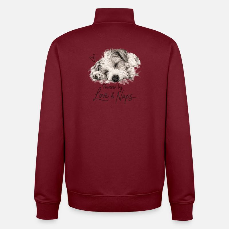 Amour & Siestes Kromfohrländer - Sweat zippé unisexe en coton bio Stanley/Stella - bordeaux