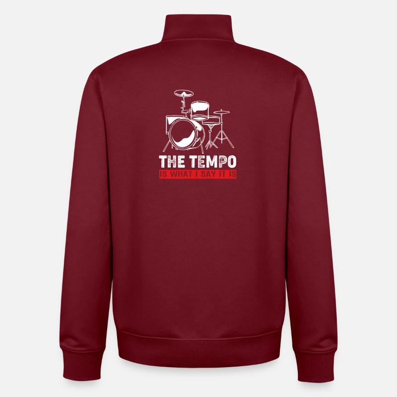 Drummer Drum Drumsticks - Unisex Organic Zip Sweatshirt by Stanley/Stella - burgundy