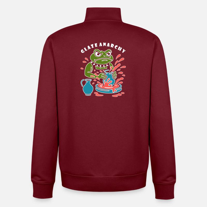 Éclaboussure de Frog Fracas - Sweat zippé unisexe en coton bio Stanley/Stella - bordeaux