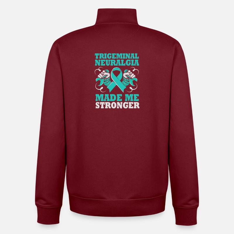 Névralgie du trijumeau - Sweat zippé unisexe en coton bio Stanley/Stella - bordeaux