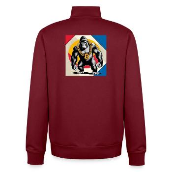 Bitcoin Gorilla Chain Hero - Sweat zippé unisexe en coton bio Stanley/Stella - bordeaux - Dos - AI Model Male 185 dark (185cm)