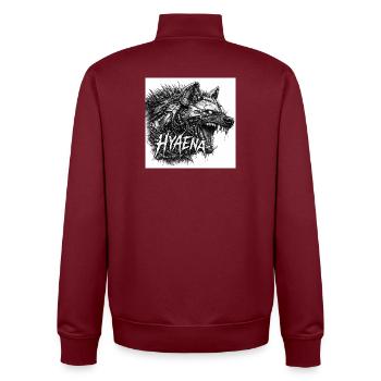 Cyber- Hyäne Armor - Unisex Organic Zip Sweatshirt von Stanley/Stella - Burgunderrot - Hinten - AI Model Male 185 dark (185cm)