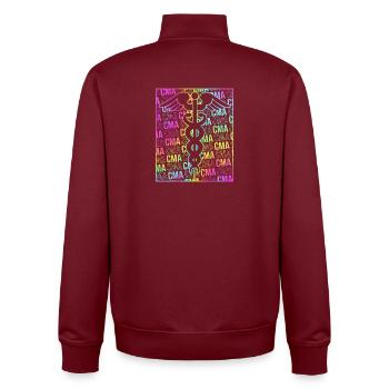 Assistant médical MFA - Sweat zippé unisexe en coton bio Stanley/Stella - bordeaux - Dos - AI Model Male 185 dark (185cm)
