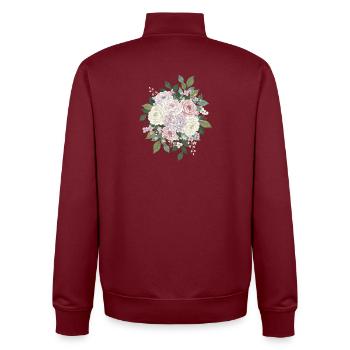 Pastell Rosen Bouquets - Unisex Organic Zip Sweatshirt von Stanley/Stella - Burgunderrot - Hinten - AI Model Male 185 dark (185cm)