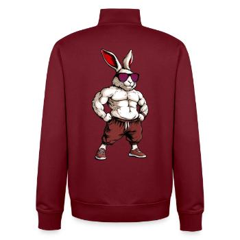Sport Rabbit - Unisex Organic Zip Sweatshirt by Stanley/Stella - burgundy - Back - AI Model Male 185 dark (185cm)