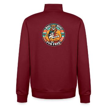 Eine dicke Umarmung gratis – Bärenumarmung - Unisex Organic Zip Sweatshirt von Stanley/Stella - Burgunderrot - Hinten - AI Model Male 185 dark (185cm)