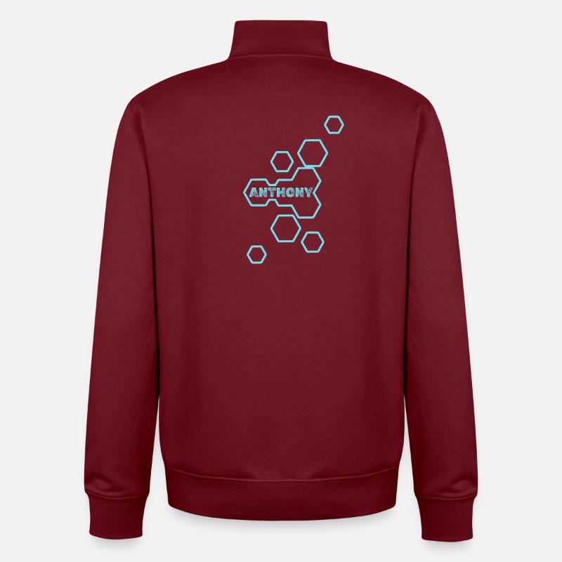 Anthony en tant que style - Sweat zippé unisexe en coton bio Stanley/Stella - bordeaux