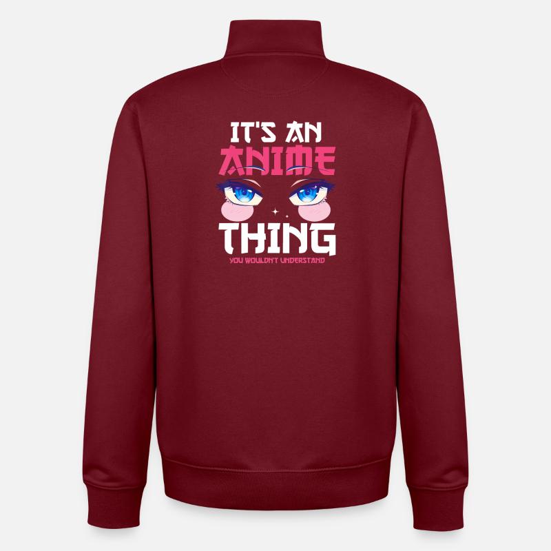 It's An Anime Thing - Unisex Organic Zip Sweatshirt by Stanley/Stella - burgundy