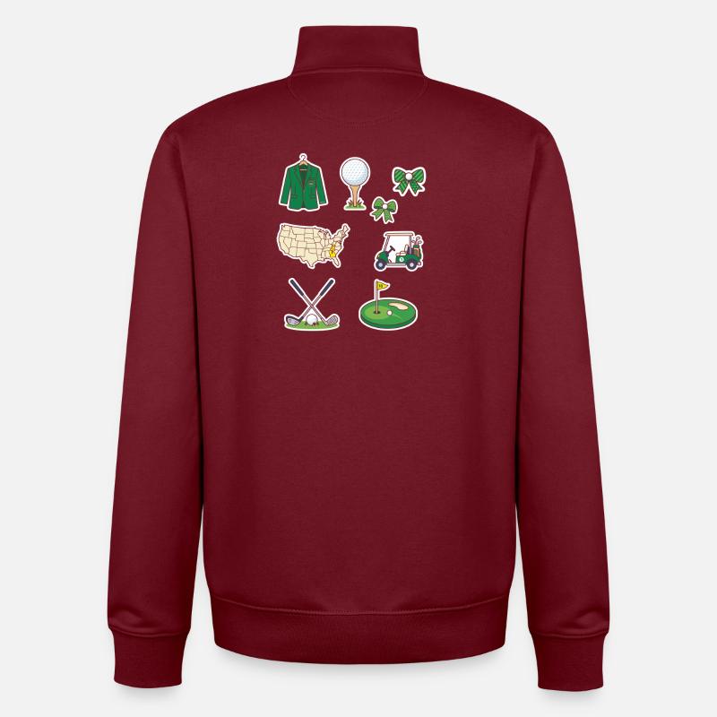 Golf Universe Sticker Set - Unisex Organic Zip Sweatshirt by Stanley/Stella - burgundy