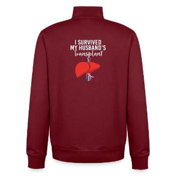 Liver Organ Donor Liver Donation Organ Donor - Unisex Organic Zip Sweatshirt by Stanley/Stella - burgundy - Back - AI Model Male 185 dark (185cm)