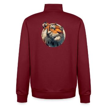 Niedlicher Tiger - Unisex Organic Zip Sweatshirt von Stanley/Stella - Burgunderrot - Hinten - AI Model Male 185 dark (185cm)