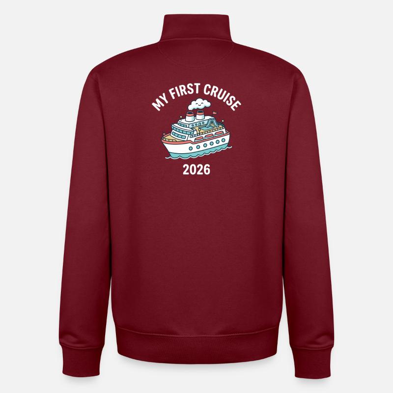 Ma première croisière en 2026 - Sweat zippé unisexe en coton bio Stanley/Stella - bordeaux
