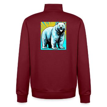 Eisbär - Unisex Organic Zip Sweatshirt von Stanley/Stella - Burgunderrot - Hinten - AI Model Male 185 dark (185cm)