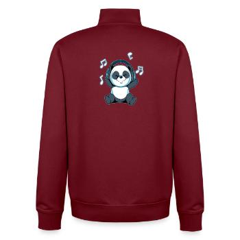 Musik Panda mit Kopfhörer: Süßes Musik Motiv - Unisex Organic Zip Sweatshirt von Stanley/Stella - Burgunderrot - Hinten - AI Model Male 185 dark (185cm)