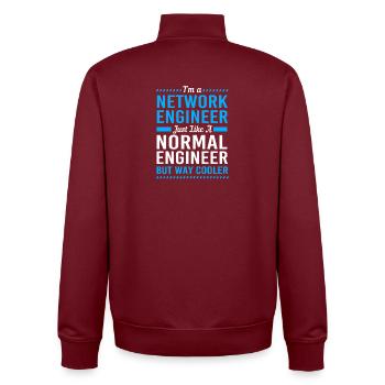 Network Computer Scientist Programmer Admin - Unisex Organic Zip Sweatshirt by Stanley/Stella - burgundy - Back - AI Model Male 185 dark (185cm)