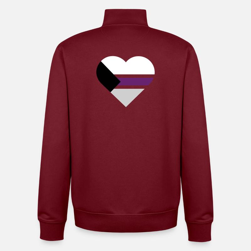 Pride Flag Heart · Demisexual - Unisex Organic Zip Sweatshirt von Stanley/Stella - Burgunderrot
