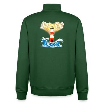 Lighthouse - Desire for the sea - Unisex Organic Zip Sweatshirt by Stanley/Stella - bottle green - Back - AI Model Male 185 dark (185cm)