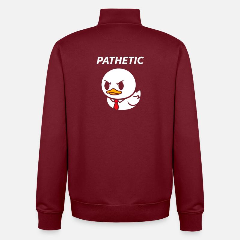 Canard pathétique avec cravate - Sweat zippé unisexe en coton bio Stanley/Stella - bordeaux