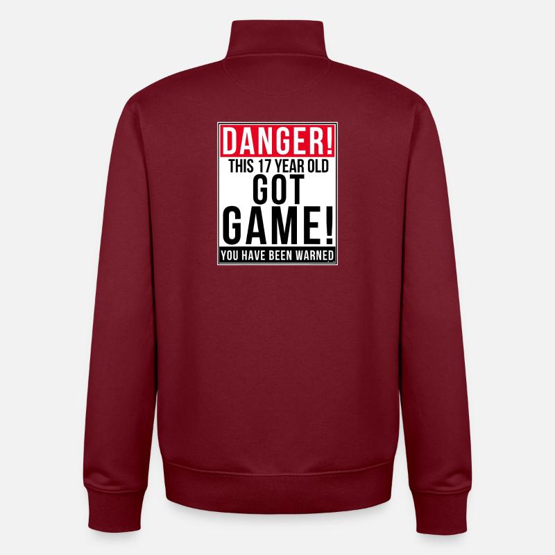 Danger : Seventeen Got Game - Sweat zippé unisexe en coton bio Stanley/Stella - bordeaux