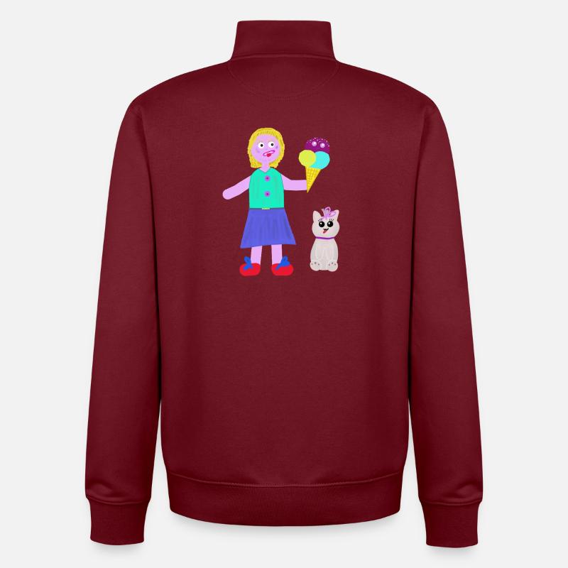 Eiscreme-Mädchen Eiscreme Eiswaffel Eis - Unisex Organic Zip Sweatshirt von Stanley/Stella - Burgunderrot