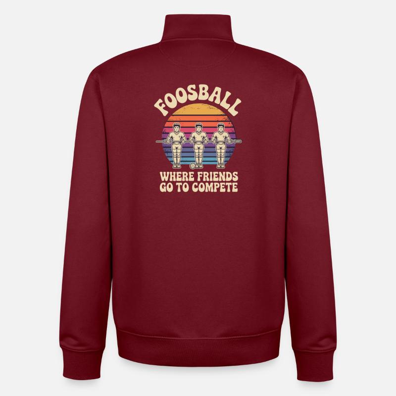 Tischfußball Evolution Lustiges Kickern Foosball - Unisex Organic Zip Sweatshirt von Stanley/Stella - Burgunderrot
